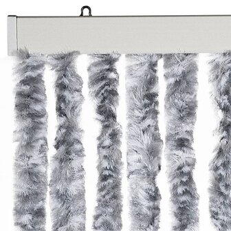 Vliegengordijn 100x220 cm chenille wit en grijs 4