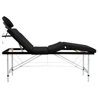 Massagetafel met 4 zones inklapbaar aluminum frame zwart 4