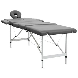 Massagetafel met 4 zones 186x68 cm aluminium frame antraciet 2