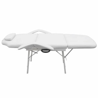Behandelingsstoel voor gezicht 185x78x76 cm kunstleer wit  3