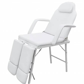 Behandelingsstoel voor gezicht 185x78x76 cm kunstleer wit 2