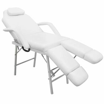 Behandelingsstoel voor gezicht 185x78x76 cm kunstleer wit 3