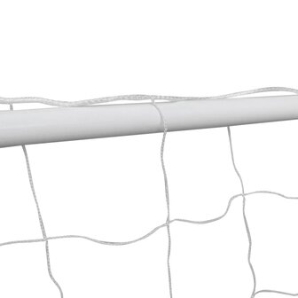 Voetbaldoelen 2 st met netten 182x61x122 cm staal wit 4
