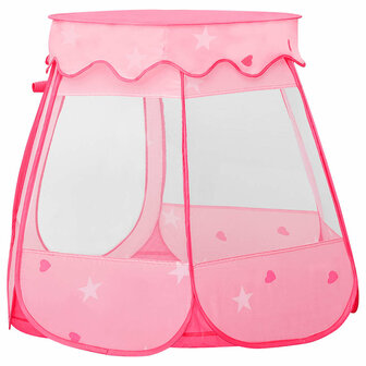 Kinderspeeltent met 250 ballen 102x102x82 cm roze 4