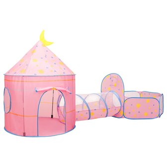 Kinderspeeltent met 250 ballen 301x120x128 cm roze 4