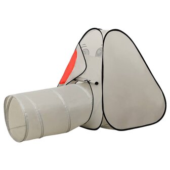 Kinderspeeltent met 250 ballen olifant 174x86x101 cm grijs 5