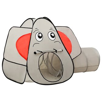 Kinderspeeltent met 250 ballen olifant 174x86x101 cm grijs 4