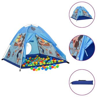 Kinderspeeltent met 250 ballen 120x120x90 cm blauw 1