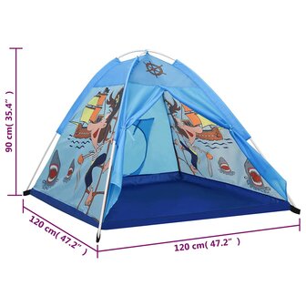 Kinderspeeltent met 250 ballen 120x120x90 cm blauw 11