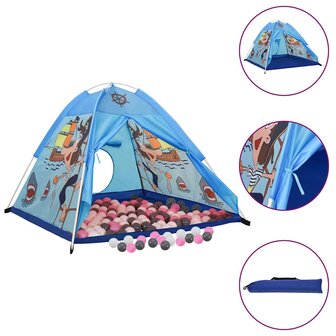 Kinderspeeltent met 250 ballen 120x120x90 cm blauw 1