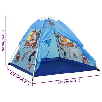 Kinderspeeltent met 250 ballen 120x120x90 cm blauw 11