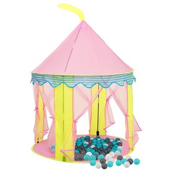 Kinderspeeltent met 250 ballen 100x100x127 cm roze 2