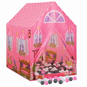 Kinderspeeltent met 250 ballen 69x94x104 cm roze 2