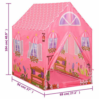 Kinderspeeltent met 250 ballen 69x94x104 cm roze 12