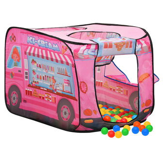 Kinderspeeltent met 250 ballen 70x112x70 cm roze 2