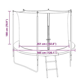 Veiligheidsnet voor 3,05 m ronde trampoline 9