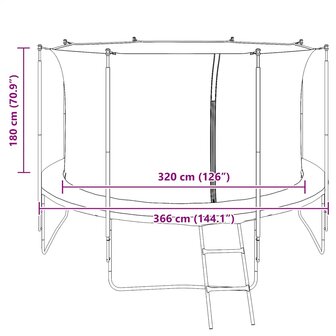 Veiligheidsnet voor 3,66 m ronde trampoline 10