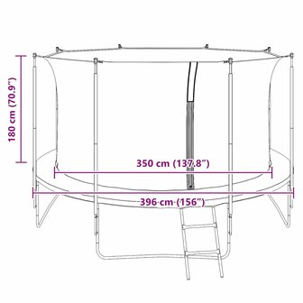 Veiligheidsnet voor 3,96 m ronde trampoline 9