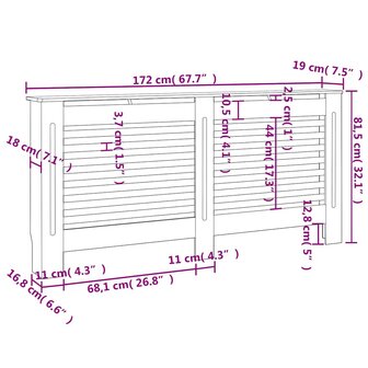 Radiatorombouw 172x19x81,5 cm MDF antraciet 9