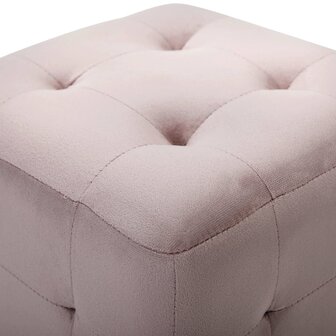 Poef 2 st 30x30x30 cm fluweel roze 4