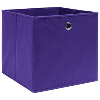 Opbergboxen 4 st 32x32x32 cm stof paars 2