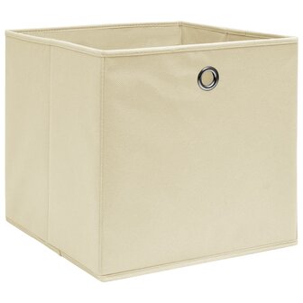 Opbergboxen 4 st 32x32x32 cm stof cr&egrave;mekleurig 2