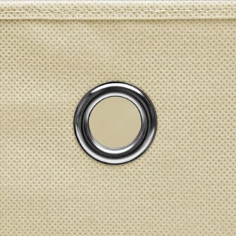 Opbergboxen 4 st 32x32x32 cm stof cr&egrave;mekleurig 4