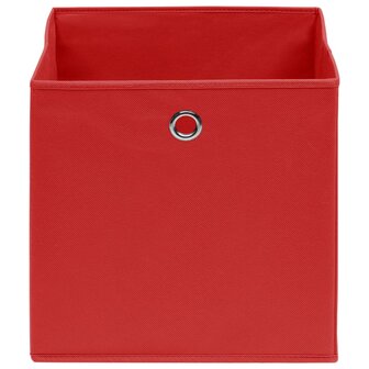 Opbergboxen 4 st 32x32x32 cm stof rood 3