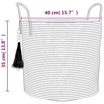 Opbergmand &Oslash; 40x35 cm katoen bruin en wit 9