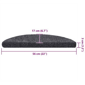 Trapmatten Zelfklevend 5 stuks 56x17x3 cm Donkergrijs Halfrond 8