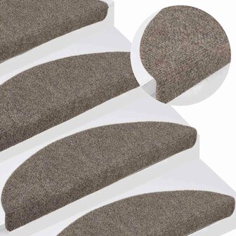 Trapmatten Zelfklevend 5 stuks 56x17x3 cm Beige Halfrond 5