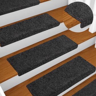 Trapmatten zelfklevend 10 stuks 65x21x4 cm donkergrijs rechthoekige rand 1