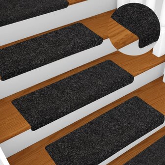 Trapmatten Zelfklevend 5 stuks 65x21x4 cm Zwart Rechthoekige Rand 1