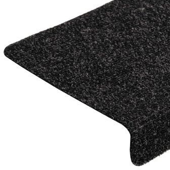 Trapmatten Zelfklevend 10 stuks 65x21x4 cm Zwart Rechthoekige Rand 6