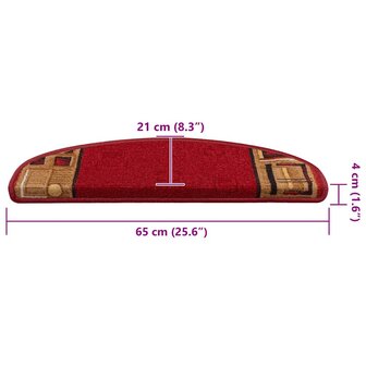 Trapmatten zelfklevend 5 st 65x21x4 cm rood 9
