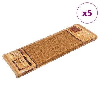 Trapmatten zelfklevend 5 st 65x21x4 cm beige 1