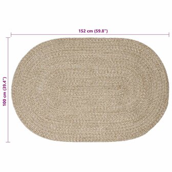 Vloerkleed Wit 100 x 152 cm Jute 7