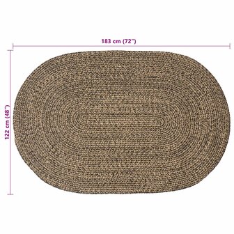 Vloerkleed Zwart 122 x 183 cm Jute 7