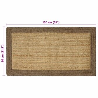 Vloerkleed Grijs 80 x 150 cm Jute 8