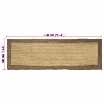 Vloerkleed Grijs 80 x 250 cm Jute 8