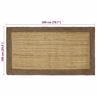 Vloerkleed Grijs 100 x 200 cm Jute 8