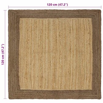 Vloerkleed Grijs 120 x 120 cm Jute 8