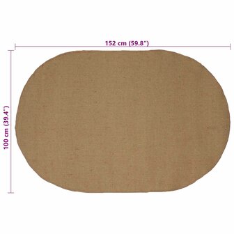 Vloerkleed Naturel 100 x 152 cm Jute 7