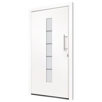 Voordeur 100x210 cm aluminium en PVC wit 3