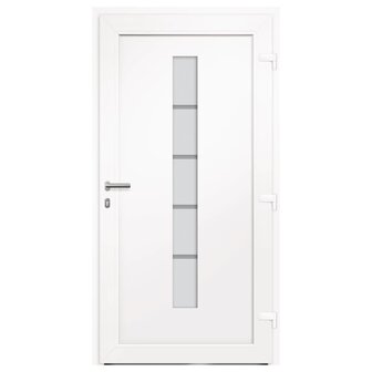 Voordeur 100x210 cm aluminium en PVC wit 4