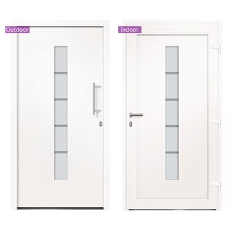 Voordeur 100x210 cm aluminium en PVC wit 7