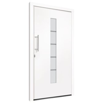 Voordeur 100x210 cm aluminium en PVC wit 4