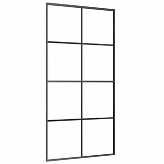 Schuifdeur 102,5x205 cm ESG-glas en aluminium zwart 2