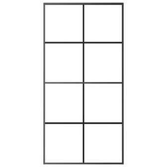 Schuifdeur 102,5x205 cm ESG-glas en aluminium zwart 3