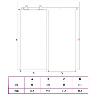 Schuifdeur 90x205 cm helder ESG-glas en aluminium goudkleurig 10